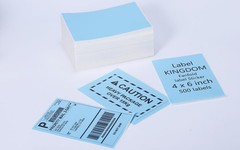 4″x 6″ Fanfold Blue Thermal Label Printer Paper, 500 Stickers