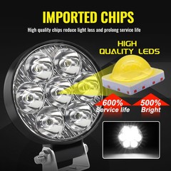 Pair 2.5″ inch Round LED Work Lights Bar Spot Flood Fog Driving Lamp Offroad SUV