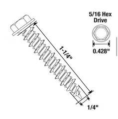 Everbilt Concrete Screws 1/4” X 1-1/4in Concrete Screws