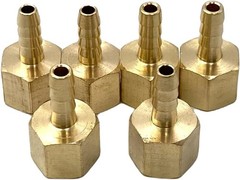 6 Pcs 1/8″ NPT Female x 1/8″ Barb Brass Hose to Pipe Adapter,1/8″ FNPT to Barb H