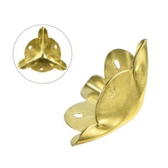 18x18x18mm Metal Box Corner Protectors Edge Guard Iron Gold Tone 48pcs