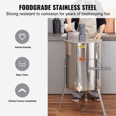 4/8-Frame 333lb Stainless Steel Electric Honey Extractor & Adjustable Stand