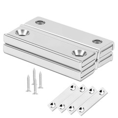 Neosmuk Bar Magnets with Screws, 70Lbs Strong Neodymium Disc Magnet with Holes,C