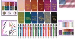 Colorful Inspirational Notepads and Pens Set, 96 Pcs