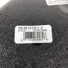 Vigor 1/3 Size Polycarbonate 6″ Deep Black 5.6 Qt Food Storage Pan 247FP136
