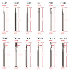10-100pcs Dental FG Fresas de carburo tungsteno for Alta Velocidad pieza de mano