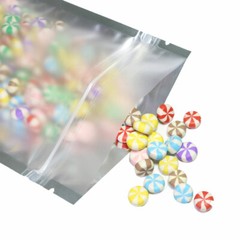 Assorted Size Clear Front Green Back Matte Foil Mylar Zip Lock Pouch Bag G04