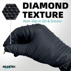 Nitrile Disposable Gloves 8 Mil – Heavy Duty Chemical Resistant Black 50 Pcs