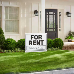 20 in. x 24 in. Corrugated Plastic for Rent Yard Sign and Holder