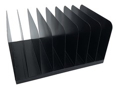 Huron Applied Sciences Vertical 8 Slot Steel Desk Standard, Black