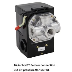 Air Compressor Pressure Switch 95-125 PSI Control Unloader, LF10-4H 95-125 PS…