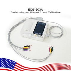 Pprtable 3 Channel 12 Lead 7 Inch Touch Screen ECG EKG Machine Rechargeable