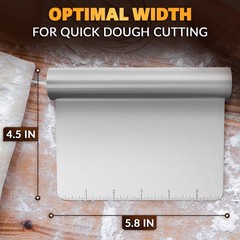 Bench Scraper Kitchen – Multipurpose Pastry 5.9″L x 4.53″W, Silver