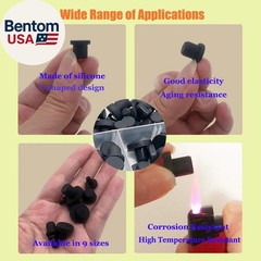 100 Pcs Silicone Rubber Hole Plugs Set – 9 Sizes T-Type Black Silicone Plugs Cap