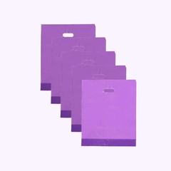 Plastic Bags 500 Purple Shopping Merchandise Die Cut Handles 15 x 18″ x 4″