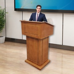 26.5×22.2×48″ Deluxe Podium Mobile Embassy Church Puplit Lectern Wood Debate