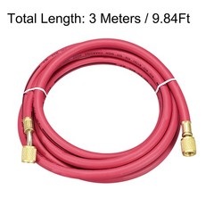 Charging Hose Tube 3.0M Length 1/4SAE Thread 600Psi for AC Refrigeration Red