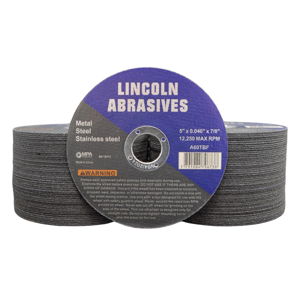 100 Pc 5″ x .040″ x 7/8″ Cut off Wheels For Stainless Steel & Metal