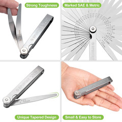 Spurtar 32 Blade Feeler Gauge Set 0.001-0.04in Metric SAE Tapered Stainless