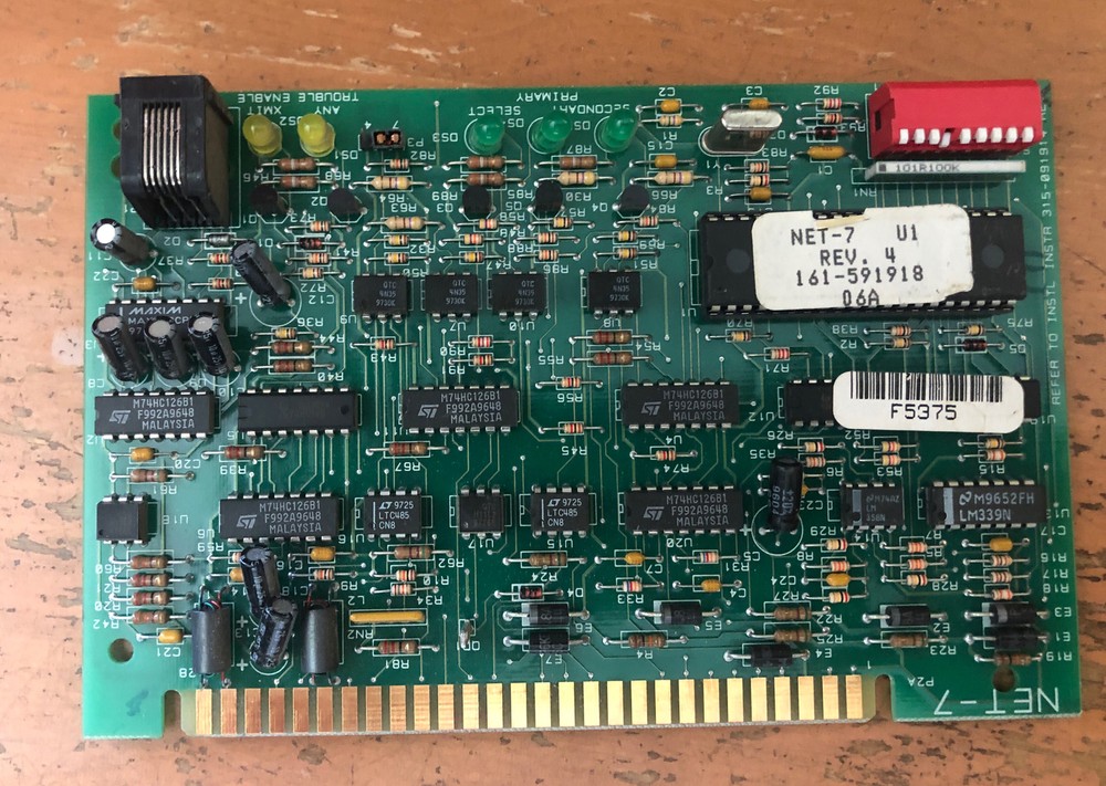 fire alarm Siemens Cerebus Pyrotechnics NET-7 Communications Module Used