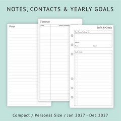 2027 Weekly & Monthly Planner Refill, 3-3/4″ X 6-3/4″, Jan 2027 – Dec 2027, Pers