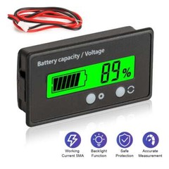 2Pcs LCD Display DC Battery Monitor Meter 12v 24v 36v 48v For Car RV Solar US