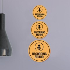 Circle Plus Recording studio Wall or Door Sign | Easy Installation