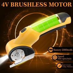 Cordless Scissors, 4V 2000mAh Portable Cordless Rotary Scissors -with Blades,…