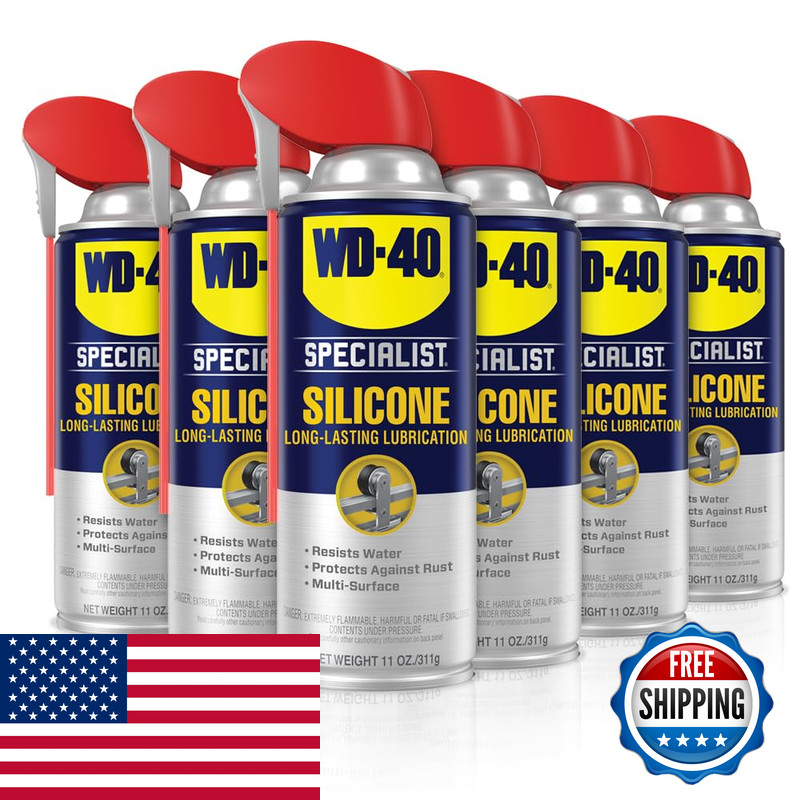 Wd-40 Specialist Silicone Lubricant Smart Straw Sprays 2 Ways 11 Oz 6-Pack