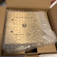Arlington Floor Box Kit Two Gang Steel Box Brass Cover FLB5551MB