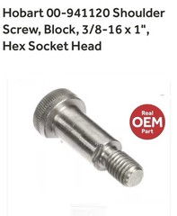 Hobart 00-941120 Shoulder Screw, Block, 3/8-16X1”, Hex Socket Head