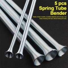5pcs 21cm Spring Bending Tube Pipe Bender 1/4″ 5/16″ 3/8″ 1/2″ 5/8″ Silver Set