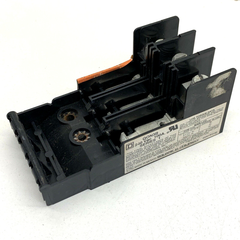 Square D QON3B Miniature Circuit Breaker Mounting Base 3-Pole 240VAC 100A