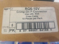 PASS & SEYMOUR RG6-10V CRIMP-ON F-CONNECTOR 50 PCS. 5 PACKS OF 10 PER CASE