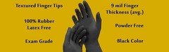 D678 Dark Light 9 mil Nitrile Powder Ex Gloves (Bla,