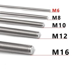 304 Stainless Steel M6-1.0 Fully All Threaded Rod Long Threaded Screw Right Hand