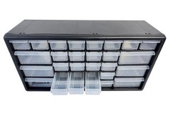 Homak 30 Drawer Parts Organizer Cabinet | Small Parts Storage | Garage Workshop