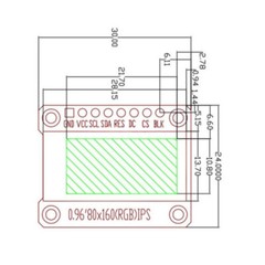 2PC 0.96” Inch IPS Full Color 80×160 LCD Display Module ST7735 SPI for