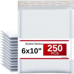 250 PC #0 6×10 Poly Bubble Envelopes Grey Padded Shipping Self Seal Mailers