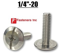 1/4″-20 Stainless Steel Phillips / Slotted Hurricane Sidewalk Bolts Choose Size