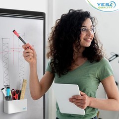 YES4QUALITY Magnetic Pen Holder with Strong Back & 2 White