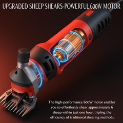 Sheep Shears 500W Professional 6 Speeds, Heavy Duty Sheep Clippers for Sheep,…