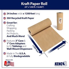 Large Brown Kraft Paper Roll – 24″ In x 1200′ Ft Long – Crafts, Packing Shipping