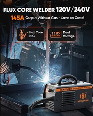 145Amp Mini MIG Welder 110V/220V MIG Welding Machine Gasless Flux Core Weld Iron