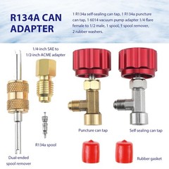 R134a Can Tap Kit – 4 PCS Self-Sealing Taps with Tank Adapter & Quick Coupler