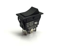 30 Amp DPDT Double Pole Double Throw On-Off-On Rocker Switch – 129E-B/B