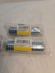 STZ Industries 1 in. Barb x 1 in. Dia. Barb Galvanized Steel Coupling Lot Of 2