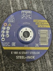 (QTY 5) PFERD 63890 Start Steelox Grinding Wheel 7″ x 1/4 x 7/8″ Arbor Type 27