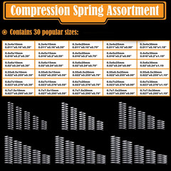 300 Pcs Compression Springs Assortment Kit, Stainless Steel Springs, Spring Ass