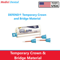 Dental DEFEND TEMPORARY CROWN & BRIDGE MATERIAL, Shade A1, A2, A3, B1 50ml 10:1